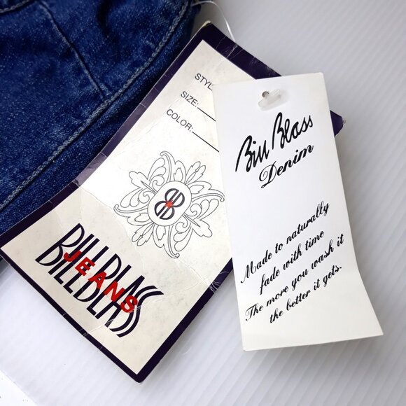 NWT Vtg 90s Denim Mini Shirt Dress Sleeveless M by Bill Blass - Picture 11 of 11